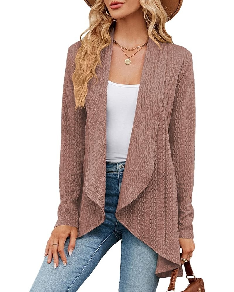 Cardigan for Women Long Sleeve Sweaters Casual Lightweight Open Front Fall Soft Knit Outwear Deep Pink $13.15 Sweaters