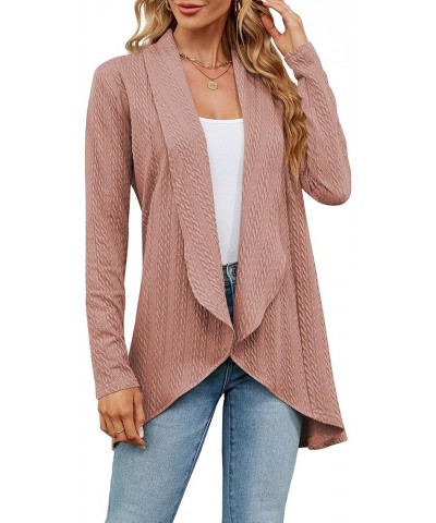 Cardigan for Women Long Sleeve Sweaters Casual Lightweight Open Front Fall Soft Knit Outwear Deep Pink $13.15 Sweaters