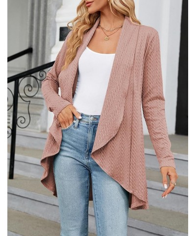 Cardigan for Women Long Sleeve Sweaters Casual Lightweight Open Front Fall Soft Knit Outwear Deep Pink $13.15 Sweaters