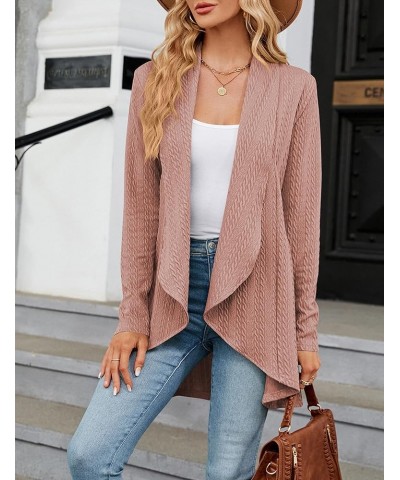 Cardigan for Women Long Sleeve Sweaters Casual Lightweight Open Front Fall Soft Knit Outwear Deep Pink $13.15 Sweaters