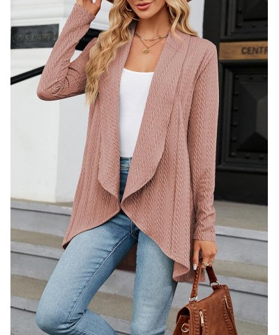 Cardigan for Women Long Sleeve Sweaters Casual Lightweight Open Front Fall Soft Knit Outwear Deep Pink $13.15 Sweaters