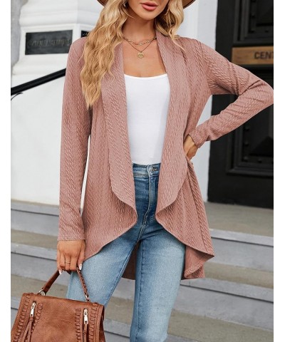 Cardigan for Women Long Sleeve Sweaters Casual Lightweight Open Front Fall Soft Knit Outwear Deep Pink $13.15 Sweaters