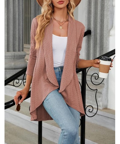 Cardigan for Women Long Sleeve Sweaters Casual Lightweight Open Front Fall Soft Knit Outwear Deep Pink $13.15 Sweaters