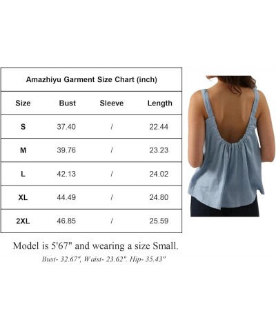 Womens Pure Linen Square Neck Sleeveless Tank Tops for Casual Summer Pink $20.66 Tanks