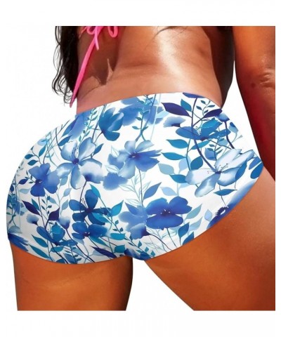 High Waisted Hot Pants Sexy Shorts for Women Skiny-Friendly Blue Floral $9.44 Shorts