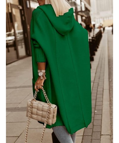 Womens Long Cardigans Cable Knitted Open Front Oversized Hooded Outerwear Sweater Coat Green $29.14 Sweaters