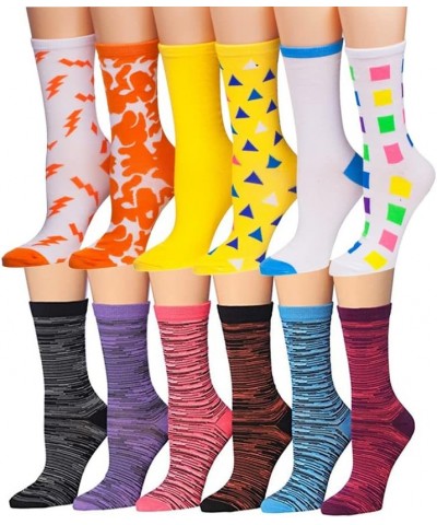 Women's 12 Pairs Colorful Patterned Crew Socks Available In Sizes Lc(04) $10.78 Socks