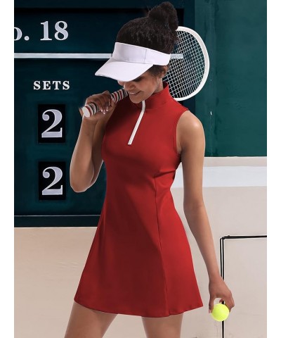 Tennis Dress for Women, Tennis Golf Dresses with Built in Shorts and Pockets for Sleeveless Workout Athletic Dresses Red $16....