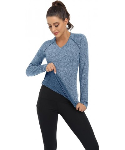 Women's Thermal Fleece Running Shirts Compression Shirts Quick Dry Workout Pullover Tops with Thumb Holes Fleece Crew Neck-ha...