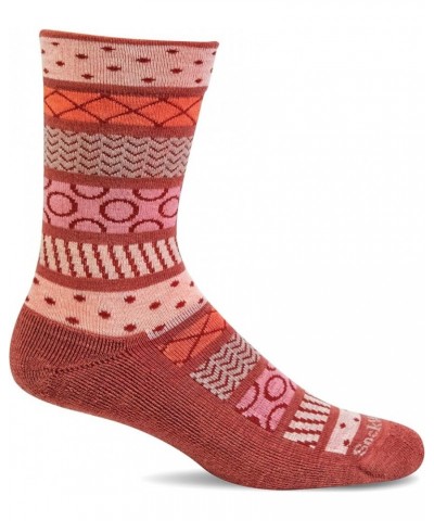 Women's Herringbone Tweed Crew Sock Fairisle Pop Red Rock $10.97 Activewear