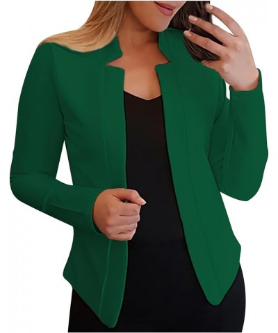 Womens Open Front Blazer Jacket Dressy Casual Work Business Suit Blazers Solid Long Sleeve Basic Cardigan Outfits 01-green $4...