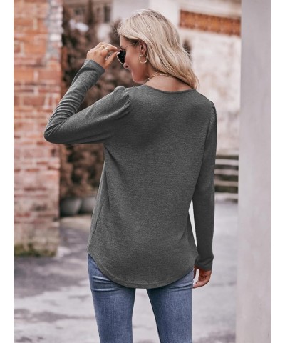 Fall & Winter Tunic Tops for Women Loose Fit Long Sleeve Shirts Square Neck Tops Long Sleeve-grey $12.74 Tops