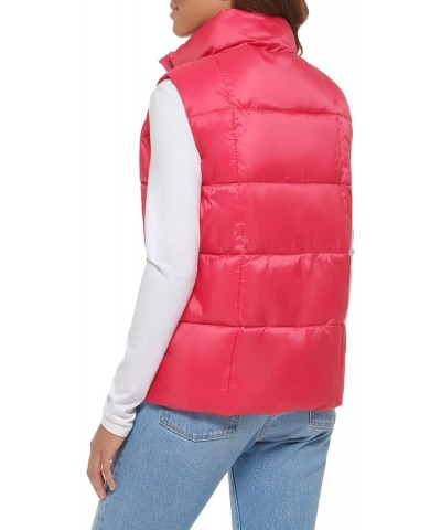 Women's Sporty Box Quilted Puffer Vest, Lightweight Berry, Medium $38.00 Vests