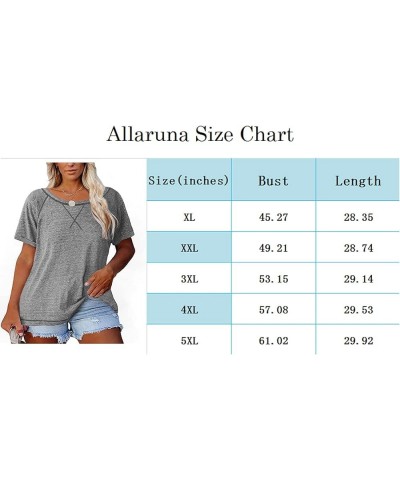 Plus-Size Tops Women Short Sleeve T Shirts Crew Neck Tees Tunics XL-5XL Light Grey $12.48 T-Shirts