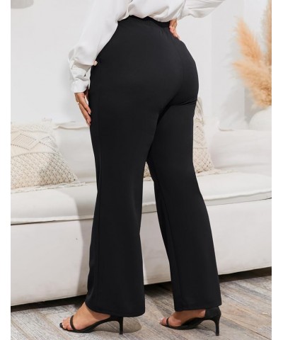 Plus Size Dress Pants for Women Stretch Pull On Flare Pants Pockets Dressy Business Casual Work Pants Black $19.19 Pants