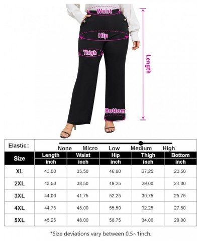 Plus Size Dress Pants for Women Stretch Pull On Flare Pants Pockets Dressy Business Casual Work Pants Black $19.19 Pants