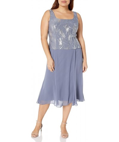 Women's Plus Size Tea Length Special Occasion Jacket Dress Steel Blue Plus $57.22 Dresses