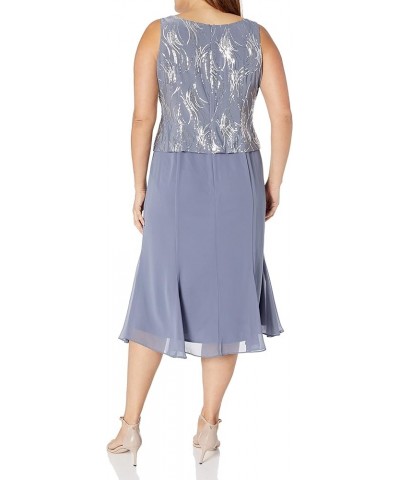 Women's Plus Size Tea Length Special Occasion Jacket Dress Steel Blue Plus $57.22 Dresses