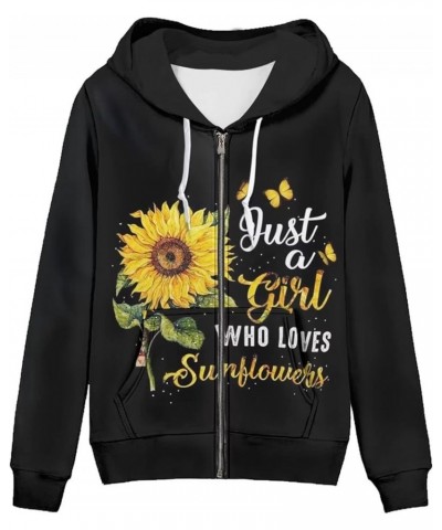 XS-5XL Zip Up Hoodie for Women Sweatshirt Pullover Sunflower Design $21.33 Hoodies & Sweatshirts