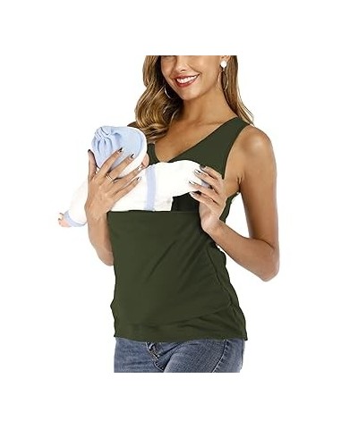 Women's T-Shirts Soothe V Neck Sleeveless Kangaroo Tank Tops (Green,M) XX-Large Green $15.67 Tanks