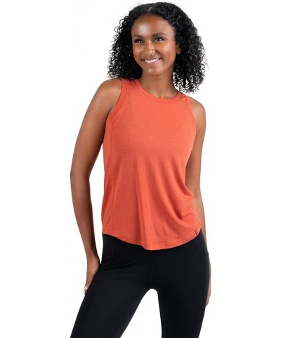 Woolly Clothing Women's Merino Wool Crew Tank - Wicking Breathable Anti-Odor Terracotta $27.60 Tanks