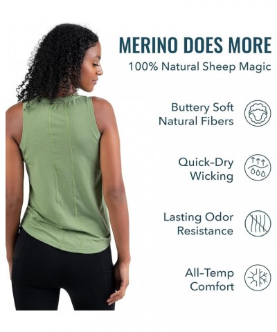 Woolly Clothing Women's Merino Wool Crew Tank - Wicking Breathable Anti-Odor Terracotta $27.60 Tanks