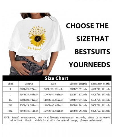 Sunflower Shirts for Women Flower Graphic Tees Shirts Inspirational Tees Casual Loose Letter Print Shirt Tops White1 $8.83 T-...