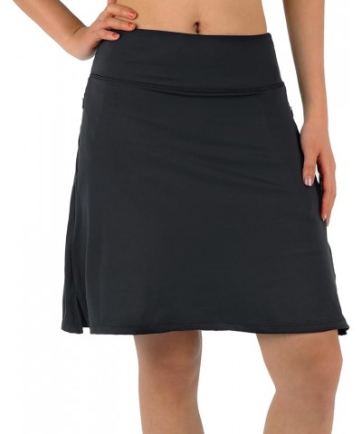 Women's Skorts Skirts 20" Knee Length,Tennis Golf Pickleball Sports Skirts with High Waisted Zipper Pockets Black $17.60 Skirts