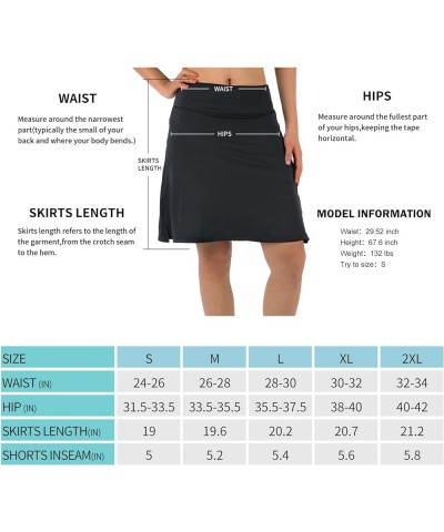 Women's Skorts Skirts 20" Knee Length,Tennis Golf Pickleball Sports Skirts with High Waisted Zipper Pockets Black $17.60 Skirts