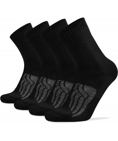 Merino Wool Cushioned Hiking Socks for Men Women, Warm Crew Walking & Boot Socks for Trekking, Work, Outdoor 4 Pairs Black $1...