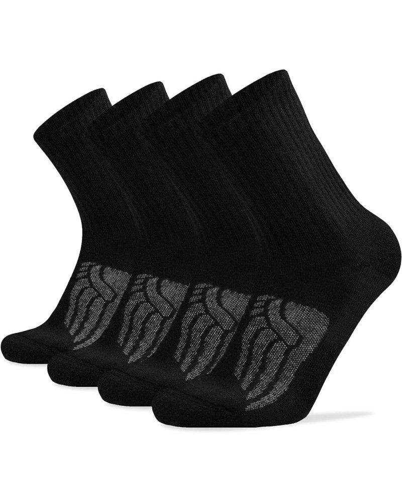 Merino Wool Cushioned Hiking Socks for Men Women, Warm Crew Walking & Boot Socks for Trekking, Work, Outdoor 4 Pairs Black $1...