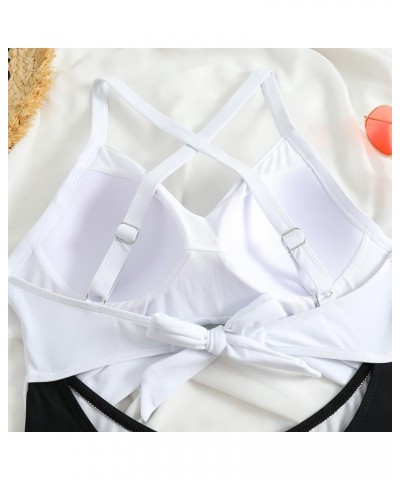 Underwire One-Piece Swimsuits for Women Ruched Tummy Control Bathing Suits Sexy Criss Cross Cutout Monokini Swimwear B04_whit...