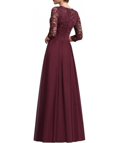 Mother of The Bride Dress Long Sleeves Lace Chiffon Wedding Guest Dresses Formal Evening Gowns for Women Pink $46.39 Dresses