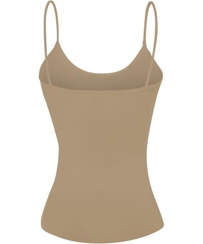 Women's Camisole Built in Bra Wireless Fabric Support Short Cami Taupe $7.93 Tanks