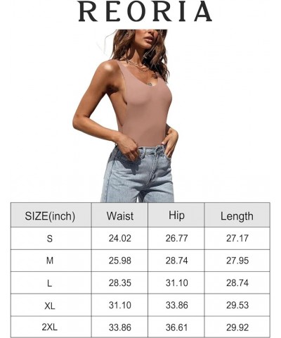 Women’s Sexy Scoop Neck Backless Sleeveless Double Lined Thong Tank Tops Bodysuits Sienna $12.15 Lingerie