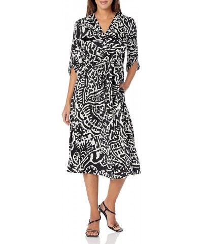 Women's Plus Size Onyx Stamp Dress Black Multi $36.09 Dresses