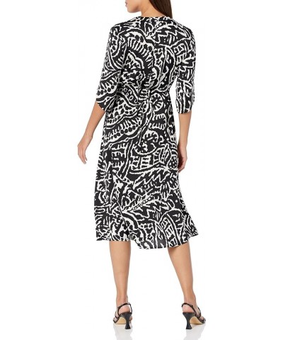 Women's Plus Size Onyx Stamp Dress Black Multi $36.09 Dresses