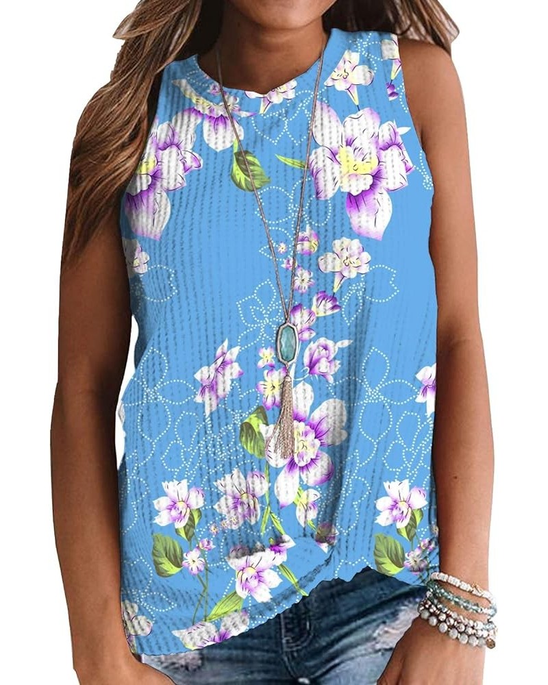 Womens Tunic Casual Blouse Sleeveless Cute Twist Knot Tank Tops 33 Fp Light Blue $17.69 Tanks