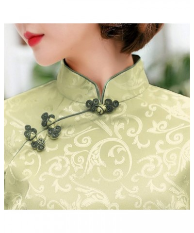 Women Chinese Cheongsam Tops Qipao Shirts Tang Suit Blouses Short Sleeve Green Color $15.04 Blouses