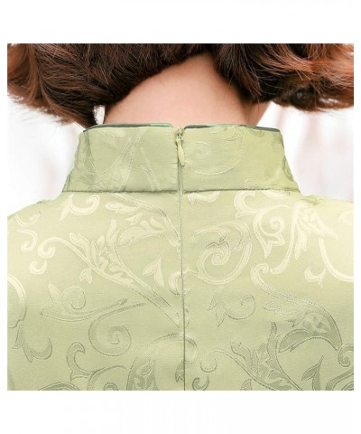 Women Chinese Cheongsam Tops Qipao Shirts Tang Suit Blouses Short Sleeve Green Color $15.04 Blouses