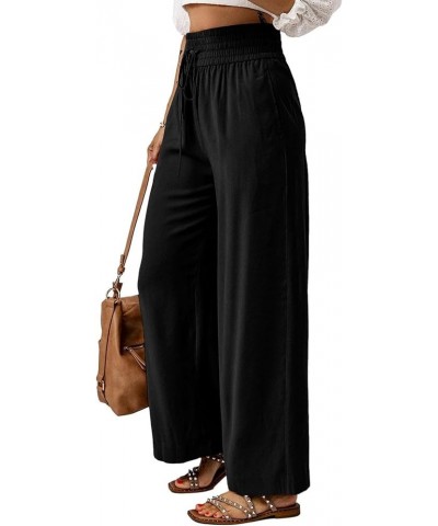 Women's Wide Leg Pants Dressy Casual Work Pants High Waisted Palazzo Pant Flowy Wide Leg Trousers 03-black $10.06 Pants