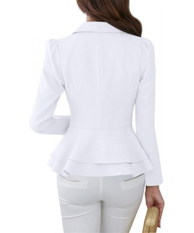 Womens Long Sleeve Solid Color Blazer Open Front Work Loose Blazer Jacket White $17.91 Blazers