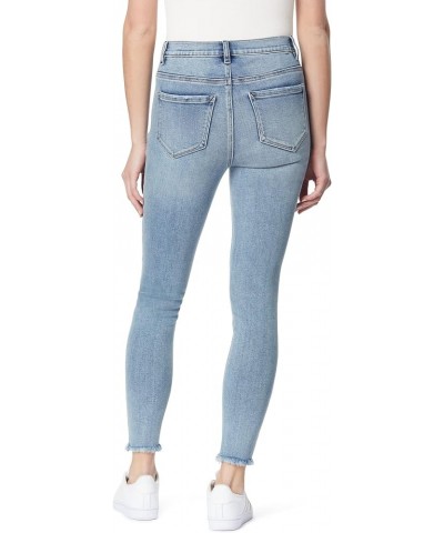 Jeans High-Rise Skinny Exposed Button Fray Hem 28-Inch Inseam, Sizes 0-16 Marina Wash Fray $26.50 Jeans