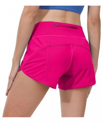 Women's High Waisted Running Shorts for Women, Quick Dry Athletic Shorts with Mesh Liner and Back Zip Pocket Sonic Pink $16.3...