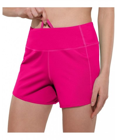 Women's High Waisted Running Shorts for Women, Quick Dry Athletic Shorts with Mesh Liner and Back Zip Pocket Sonic Pink $16.3...