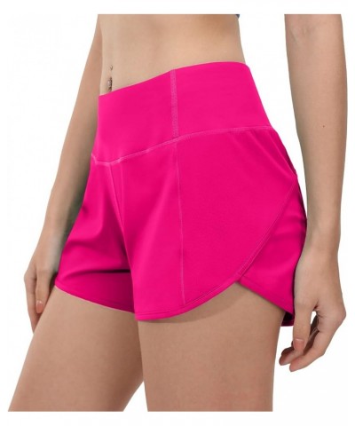 Women's High Waisted Running Shorts for Women, Quick Dry Athletic Shorts with Mesh Liner and Back Zip Pocket Sonic Pink $16.3...