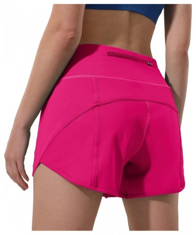 Women's High Waisted Running Shorts for Women, Quick Dry Athletic Shorts with Mesh Liner and Back Zip Pocket Sonic Pink $16.3...