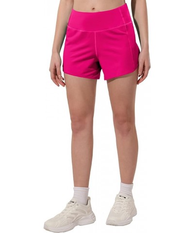 Women's High Waisted Running Shorts for Women, Quick Dry Athletic Shorts with Mesh Liner and Back Zip Pocket Sonic Pink $16.3...