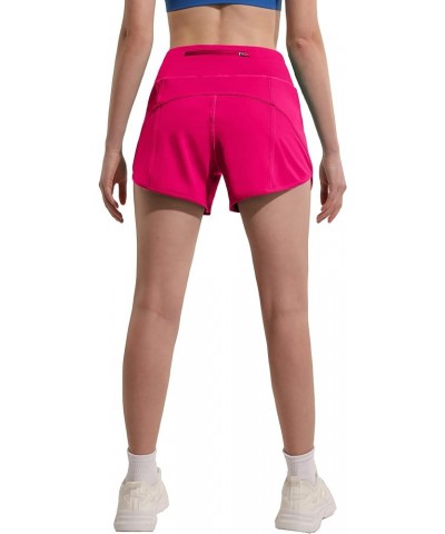 Women's High Waisted Running Shorts for Women, Quick Dry Athletic Shorts with Mesh Liner and Back Zip Pocket Sonic Pink $16.3...