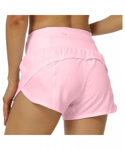 Running Shorts for Women with Liner High Waisted Lightweight Womens Workout Shorts with Pocket 4inches Pink $9.96 Activewear